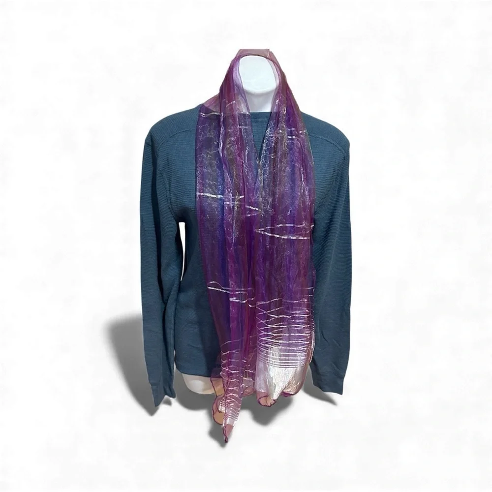 Elegant Purple and White Scarf